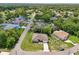 This aerial shot showcases the property and quiet, tree-lined neighborhood at 2251 Evenglow Ave, Spring Hill, FL 34609