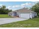 Charming single-story home with a well-manicured lawn, two car garage and lush flowerbeds enhancing its curb appeal at 2251 Evenglow Ave, Spring Hill, FL 34609