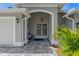 Close up of the entryway to the home with brick pavers at 2275 Terrace View Ln, Spring Hill, FL 34606