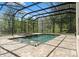 Screened-in pool area complete with a spacious paver deck, hot tub, and views of lush landscaping at 25487 Dan Brown Hill Rd, Brooksville, FL 34602