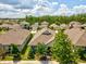 Aerial view of the home in a well-maintained community with lush green landscaping and mature trees at 3897 Villamore Ln, Odessa, FL 33556