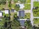 Bird's eye view of the house showing the location of the home and detached garage at 4007 S Renellie Dr, Tampa, FL 33611