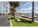Condo building on the water has boat slips and waterfront benches at 4939 Floramar Ter # 812, New Port Richey, FL 34652