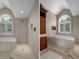 Bathroom showcases a soaking tub, walk-in shower, and custom cabinetry at 7268 Crystal Spring Run, Weeki Wachee, FL 34607