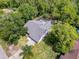 An aerial view shows a serene home with a pool nestled among lush trees, ensuring privacy at 8979 Hernando Way, Weeki Wachee, FL 34613