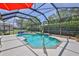 A screened pool with mature landscaping and an attached patio area at 9406 Burnam Dr, Weeki Wachee, FL 34613