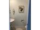 Compact powder room with stylish sink, modern accents, and serene atmosphere at 22289 Nebula Way, Land O Lakes, FL 34637