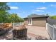 Comfortable seating area on the spacious deck with exterior view at 26221 Pheasant Run, Wesley Chapel, FL 33544