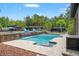 Beautiful backyard pool and waterfall feature with lush landscaping, perfect for relaxation at 26221 Pheasant Run, Wesley Chapel, FL 33544
