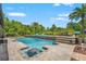 Inviting pool featuring waterfall, swim up bar, and lush landscaping at 26221 Pheasant Run, Wesley Chapel, FL 33544