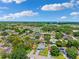 Aerial view of a neighborhood with green trees and streets in an area near a shopping center at 3204 Payne St, New Port Richey, FL 34655