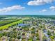 Aerial image of a community featuring ponds and lush green spaces on a sunny day at 3204 Payne St, New Port Richey, FL 34655