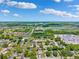 A high angle shows a quiet neighborhood featuring ponds and power lines at 3204 Payne St, New Port Richey, FL 34655