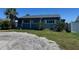 A quaint blue single-story home with lush front lawn and mature trees at 4027 31St N Ave, St Petersburg, FL 33713