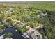 Scenic aerial view of a charming home nestled among trees and waterways, showcasing its tranquil setting and waterfront charm at 6241 Colony Cir, Weeki Wachee, FL 34607