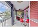 Enjoy this wonderful covered porch with ample seating and stunning view of the peaceful waterfront at 6241 Colony Cir, Weeki Wachee, FL 34607