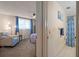 Hallway view towards bedroom and bathroom at 6930 El Camino Paloma St, Port Richey, FL 34668