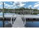 Modern boat lift on the waterfront for convenient and secure boat storage with easy access to the water at 6936 River Rd, New Port Richey, FL 34652