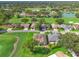 Aerial view of well-manicured homes lining a golf course, showcasing the community's lush landscaping and serene setting at 7328 Blue Skies Dr, Spring Hill, FL 34606