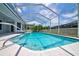Inviting in-ground pool with screened enclosure for outdoor relaxation at 8540 Caitlin Ct, Hudson, FL 34667