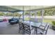 Spacious screened patio featuring comfortable seating and dining area, perfect for outdoor relaxation and entertainment at 2027 Fentress Ct, Spring Hill, FL 34609