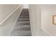 Carpeted stairway with white banister at 313 Argyll Dr, Spring Hill, FL 34609