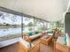 Covered lanai with comfortable seating and scenic waterfront views at 3545 Landale Dr, Holiday, FL 34691