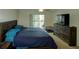 Cozy bedroom with a comfortable bed, dresser, and balcony access, offering ample storage and natural light at 6462 River Run Blvd, Weeki Wachee, FL 34607