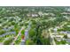 Aerial view of a community with green landscaping and surrounding woods and a creek at 7700 Danube Dr # 7700, Hudson, FL 34667