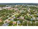 Aerial shot of a neighborhood featuring lush greenery and swimming pools at 2827 Oak Tree Ln, Palm Harbor, FL 34684