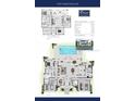 Detailed floor plan showcasing open-concept living, pool, multiple bedrooms, and a spacious two-car garage at 118 N Warbler Ln, Sarasota, FL 34236