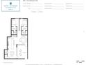 Two-bedroom floor plan with terrace and walk-in closets at 2170 Robinhood Street # A1-203, Sarasota, FL 34231