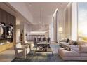 Spacious living room with modern furnishings and a fireplace at 430 Kumquat Ct # 204, Sarasota, FL 34236