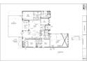 Floor plan showcasing a spacious home with a large kitchen and pool at 222 S Shade Ave, Sarasota, FL 34237