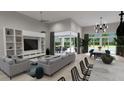 Spacious living area with sectional sofa and built-in shelving at 5148 Damariscotta Pl, Sarasota, FL 34231