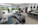 Open living room and kitchen with a sectional sofa and dining area at 5148 Damariscotta Pl, Sarasota, FL 34231