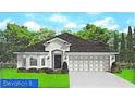 One-story home with a two-car garage, front porch, and neutral exterior at 5655 Hale Rd, Venice, FL 34293