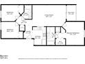 Floor plan showing two bedrooms, two baths, living room, kitchen, and balcony at 9505 Amberdale Ct # 201, Riverview, FL 33578