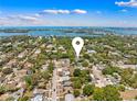 Aerial view of house and surrounding neighborhood at 1800 Robinhood St, Sarasota, FL 34231