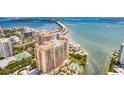 Aerial view of high-rise condo building near the water at 1111 Ritz Carlton Dr # 1802, Sarasota, FL 34236