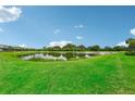 Serene community lake view with green grass and trees at 6270 Rivo Lakes Blvd, Sarasota, FL 34241