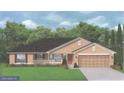 Newly constructed one-story house with garage and front yard at 4860 Florida Rd, Venice, FL 34293