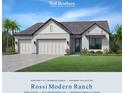 Modern Ranch home with a three-car garage and a landscaped yard at 2521 Waterfront Cir, Sarasota, FL 34240