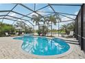 Enclosed pool and patio area, overlooking a serene lake view, perfect for outdoor relaxation and enjoyment at 13215 Ramblewood Trl, Bradenton, FL 34211