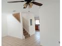 Bright and airy living area with tile flooring and ceiling fan at 6209 Flagfish Ct, Lakewood Ranch, FL 34202
