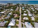 Aerial view showing home's location near the beach at 213 75Th St, Holmes Beach, FL 34217