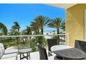 Balcony with patio furniture and stunning ocean view at 915 Seaside Dr # 613 Weeks 28-29, Sarasota, FL 34242