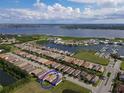 Aerial view of a home in a large waterfront community at 1922 6Th St E, Palmetto, FL 34221