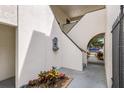 Courtyard with stairs and a fountain at 1542 Oak St # 6, Sarasota, FL 34236