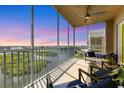 Spacious balcony overlooking scenic waterfront views at 10520 Boardwalk Loop # 605, Lakewood Ranch, FL 34202